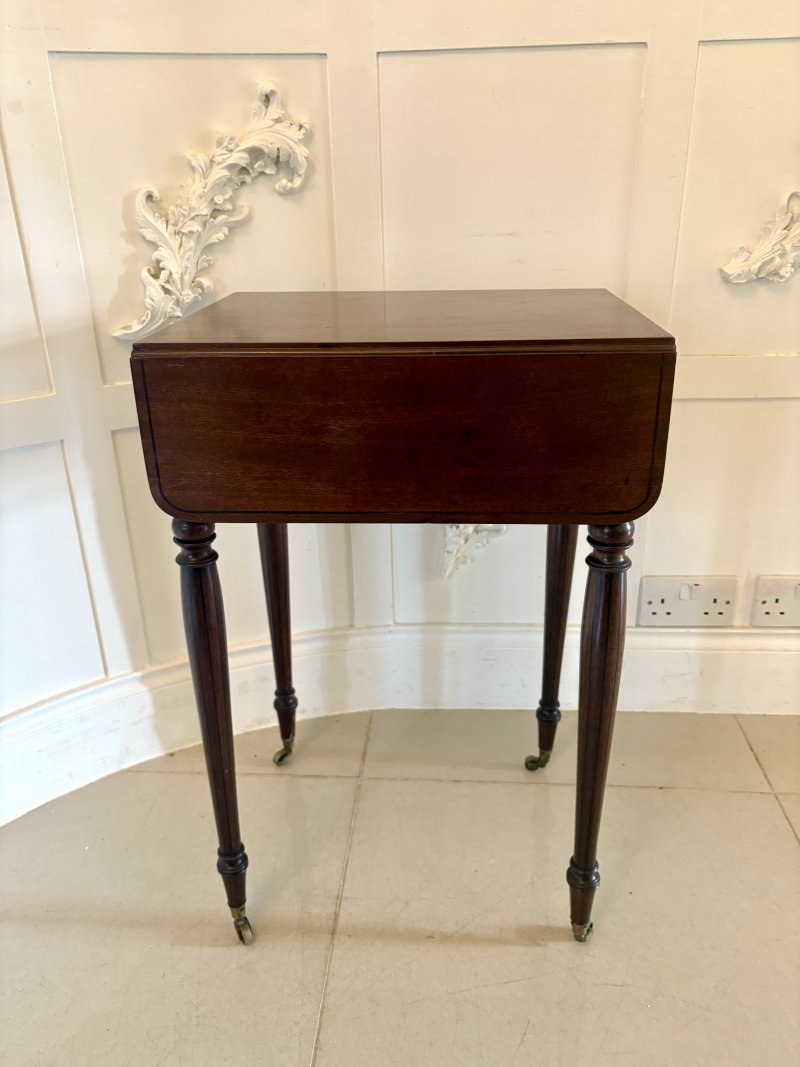 Fine Quality 19th Century Regency Antique Free Standing Lamp/Side Table - Image 5